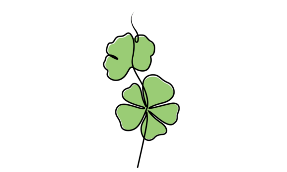 4-Leaf Shamrock Elegance Animation: Dynamic Line Art