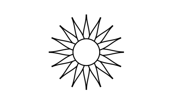 Animated Line Drawing of Sun and Flowers: A Visual Language