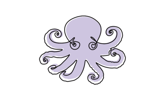 Animated Octopus: Fluid Motion in a Continuous Line