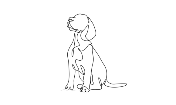 Animated One Line Art of Dog Portrait: Capturing Canine Charm