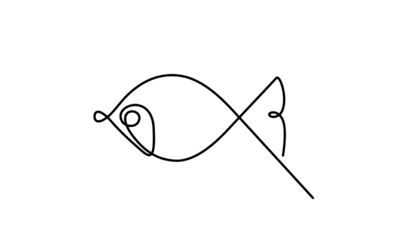 Animated One Line Drawing of Fish Signs: A Flowing Visual Language