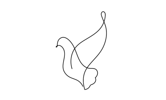Animated One Line Drawing of Pigeon Bird: A Study in Elegant Motion