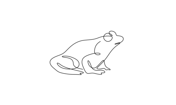 Animated Single-line Art of a Frog: A Minimalist Motion Graphic