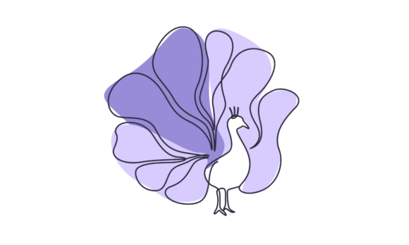 Animated Single-line Drawing Peacock: The Dance of Minimalist Art