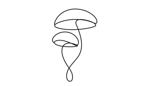 Animated Single-Line Mushroom: Elegant Motion Graphics