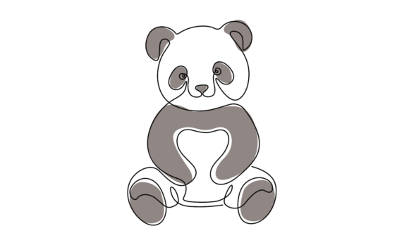 Animated Sitting Baby Panda Linear: A Modern Typeface with Personality