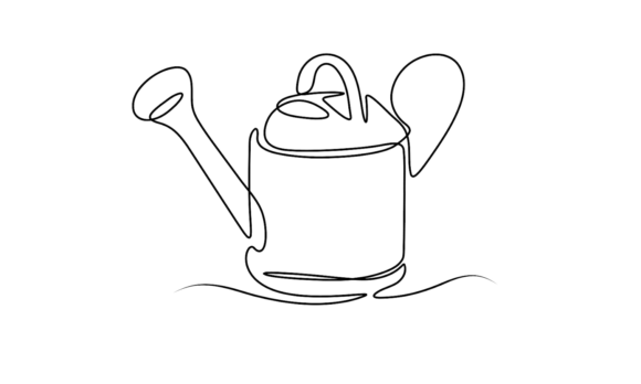 Animated Watering Cans One Line Art: A Fresh Take on Modern Typography