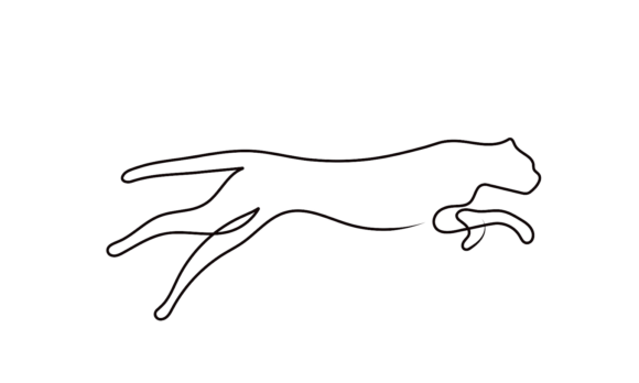 Cheetah Cat Running Line Art: The Motion Graphic for Dynamic Brands