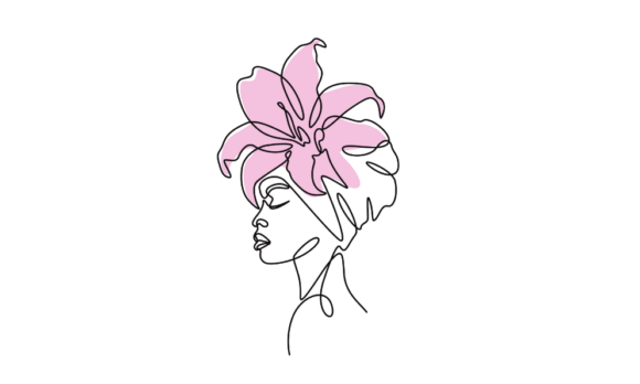 Elegance in Motion: The Animated Afro Woman with Lily Flowers