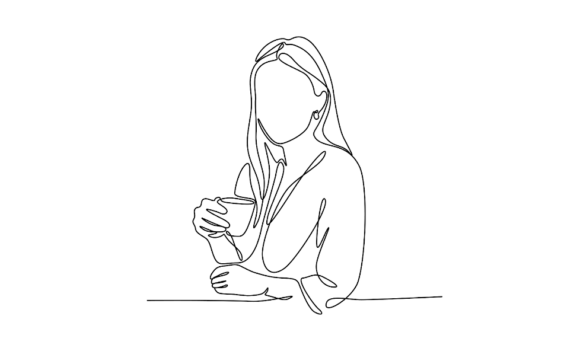 Elegance in Motion: The Woman Drinking Tea Animation