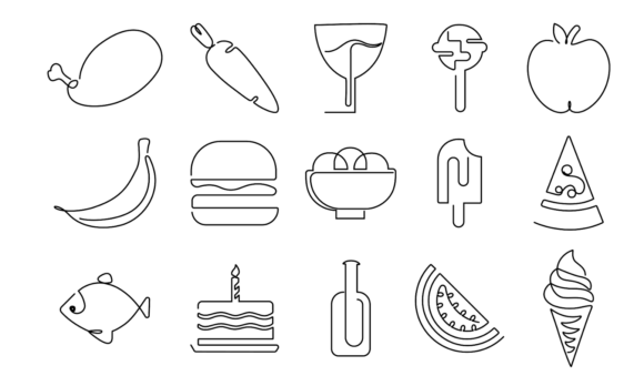 Food Icon Set Single Line Art Animation: A Visual Feast