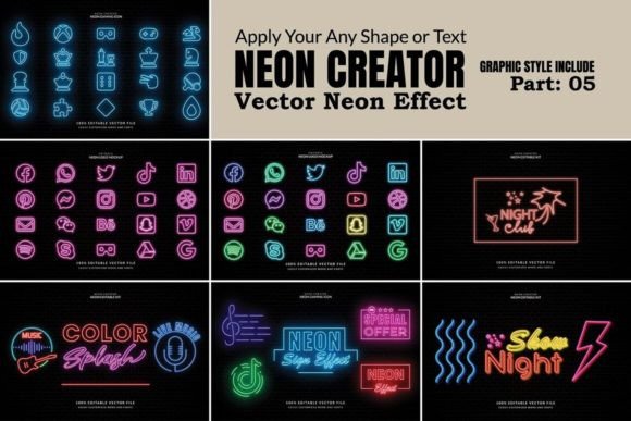 Mixed Neon Vector Effect: Instant Glow for Any Design
