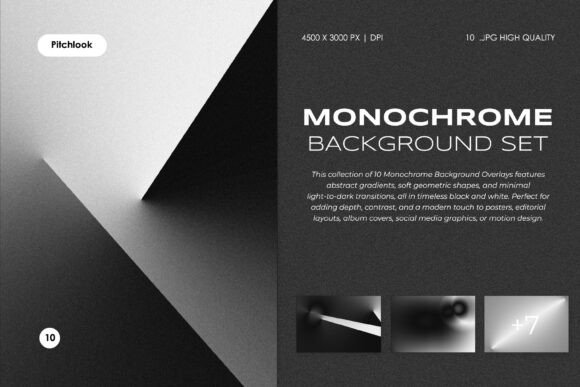 Monochrome Background Set: 10 High-Resolution Black & White Overlays
