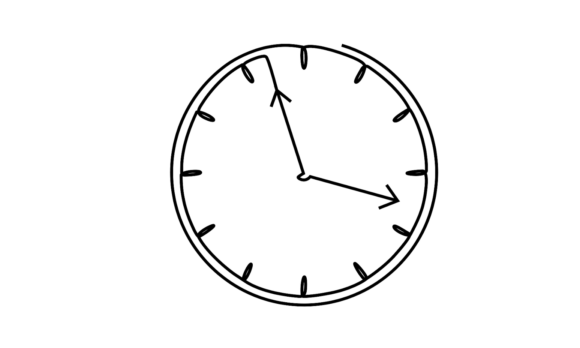 The Art of Time: Wall Clock Continuous Line Art Animation