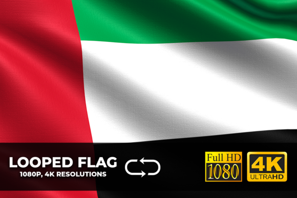 United Arab Emirates Looping Flag 4K: A Dynamic Design Asset